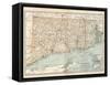 Plate 68. Map of Connecticut and Rhode Island-Encyclopaedia Britannica-Framed Stretched Canvas