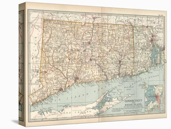 Plate 68. Map of Connecticut and Rhode Island-Encyclopaedia Britannica-Stretched Canvas