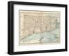 Plate 68. Map of Connecticut and Rhode Island-Encyclopaedia Britannica-Framed Art Print