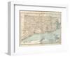 Plate 68. Map of Connecticut and Rhode Island-Encyclopaedia Britannica-Framed Art Print