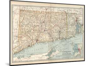 Plate 68. Map of Connecticut and Rhode Island-Encyclopaedia Britannica-Mounted Art Print