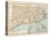 Plate 68. Map of Connecticut and Rhode Island-Encyclopaedia Britannica-Stretched Canvas