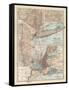 Plate 69. Map of New York State-Encyclopaedia Britannica-Framed Stretched Canvas