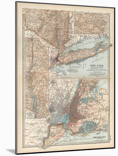 Plate 69. Map of New York State-Encyclopaedia Britannica-Mounted Art Print