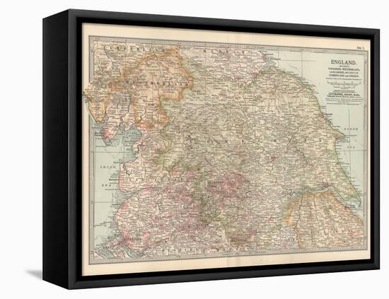 Plate 7. Map of England. Section II. Yorkshire-Encyclopaedia Britannica-Framed Stretched Canvas