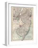 Plate 72. Map of New Jersey. United States. Inset Map of Jersey City-Encyclopaedia Britannica-Framed Art Print