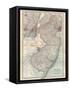 Plate 72. Map of New Jersey. United States. Inset Map of Jersey City-Encyclopaedia Britannica-Framed Stretched Canvas