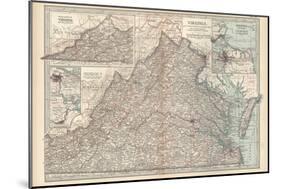 Plate 76. Map of Virginia. United States. Inset Maps of Western Part of Virginia-Encyclopaedia Britannica-Mounted Art Print