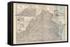 Plate 76. Map of Virginia. United States. Inset Maps of Western Part of Virginia-Encyclopaedia Britannica-Framed Stretched Canvas