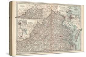 Plate 76. Map of Virginia. United States. Inset Maps of Western Part of Virginia-Encyclopaedia Britannica-Stretched Canvas