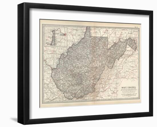 Plate 77. Map of West Virginia. United States-Encyclopaedia Britannica-Framed Art Print