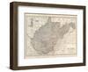 Plate 77. Map of West Virginia. United States-Encyclopaedia Britannica-Framed Art Print