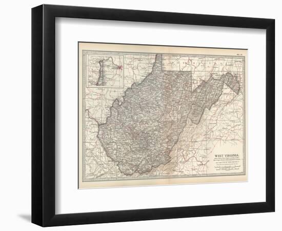 Plate 77. Map of West Virginia. United States-Encyclopaedia Britannica-Framed Art Print