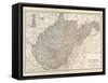 Plate 77. Map of West Virginia. United States-Encyclopaedia Britannica-Framed Stretched Canvas