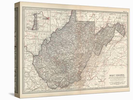 Plate 77. Map of West Virginia. United States-Encyclopaedia Britannica-Stretched Canvas