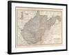 Plate 77. Map of West Virginia. United States-Encyclopaedia Britannica-Framed Art Print