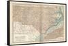 Plate 78. Map of North Carolina. United States-Encyclopaedia Britannica-Framed Stretched Canvas
