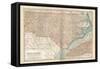 Plate 78. Map of North Carolina. United States-Encyclopaedia Britannica-Framed Stretched Canvas