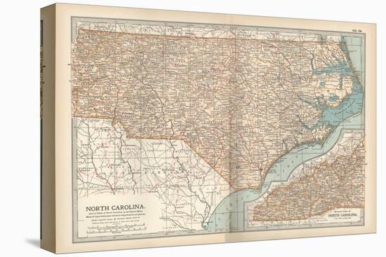 Plate 78. Map of North Carolina. United States-Encyclopaedia Britannica-Stretched Canvas