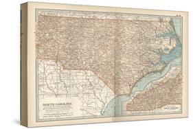 Plate 78. Map of North Carolina. United States-Encyclopaedia Britannica-Stretched Canvas