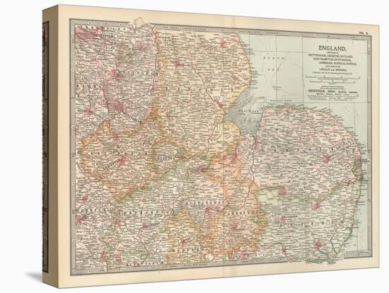 Plate 8. Map of England-Encyclopaedia Britannica-Stretched Canvas