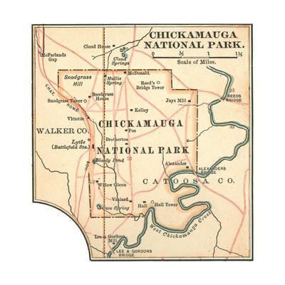 'Plate 80. Inset Map of Chickamauga National Park' Giclee Print