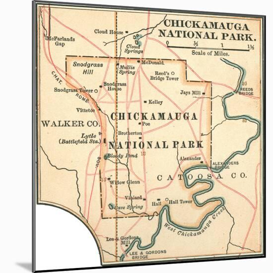 Plate 80. Inset Map of Chickamauga National Park-Encyclopaedia Britannica-Mounted Art Print