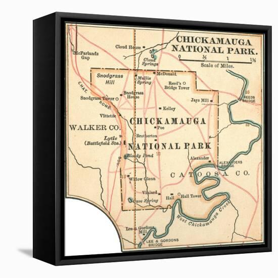 Plate 80. Inset Map of Chickamauga National Park-Encyclopaedia Britannica-Framed Stretched Canvas