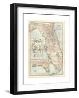 Plate 81. Map of Florida. United States. Inset Maps of Jacksonville-Encyclopaedia Britannica-Framed Giclee Print