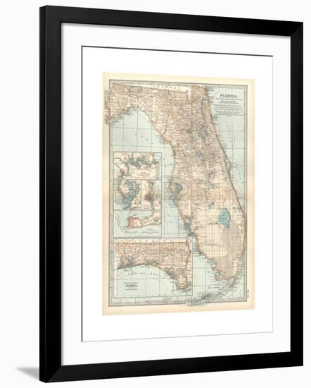 Plate 81. Map of Florida. United States. Inset Maps of Jacksonville-Encyclopaedia Britannica-Framed Giclee Print