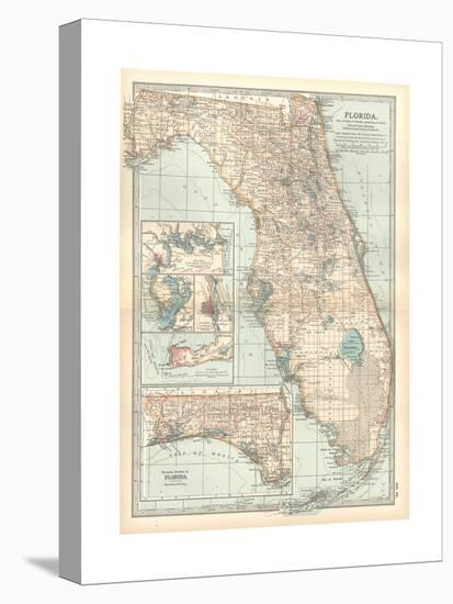 Plate 81. Map of Florida. United States. Inset Maps of Jacksonville-Encyclopaedia Britannica-Stretched Canvas
