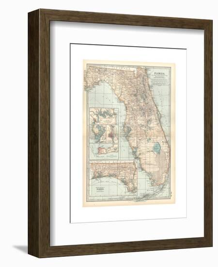 Plate 81. Map of Florida. United States. Inset Maps of Jacksonville-Encyclopaedia Britannica-Framed Giclee Print