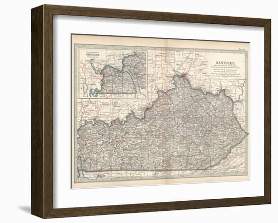 Plate 82. Map of Kentucky. United States-Encyclopaedia Britannica-Framed Art Print