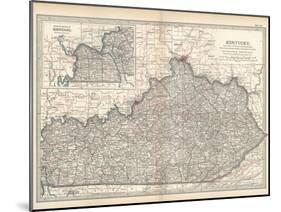 Plate 82. Map of Kentucky. United States-Encyclopaedia Britannica-Mounted Art Print
