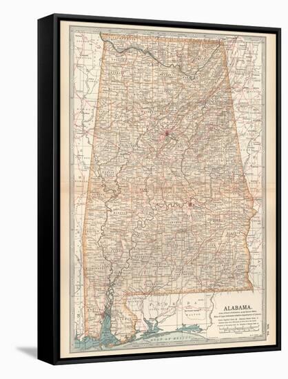 Plate 84. Map of Alabama. United States-Encyclopaedia Britannica-Framed Stretched Canvas