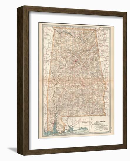 Plate 84. Map of Alabama. United States-Encyclopaedia Britannica-Framed Art Print