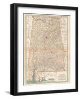 Plate 84. Map of Alabama. United States-Encyclopaedia Britannica-Framed Art Print