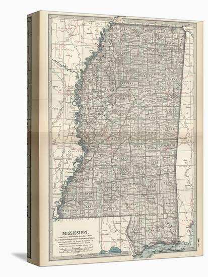 Plate 85. Map of Mississippi. United States-Encyclopaedia Britannica-Stretched Canvas