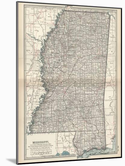 Plate 85. Map of Mississippi. United States-Encyclopaedia Britannica-Mounted Art Print