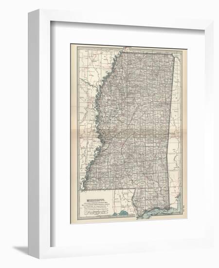 Plate 85. Map of Mississippi. United States-Encyclopaedia Britannica-Framed Art Print