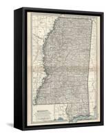 Plate 85. Map of Mississippi. United States-Encyclopaedia Britannica-Framed Stretched Canvas