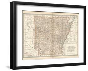 Plate 86. Map of Arkansas. United States-Encyclopaedia Britannica-Framed Art Print