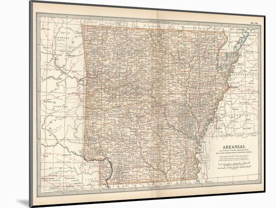 Plate 86. Map of Arkansas. United States-Encyclopaedia Britannica-Mounted Art Print