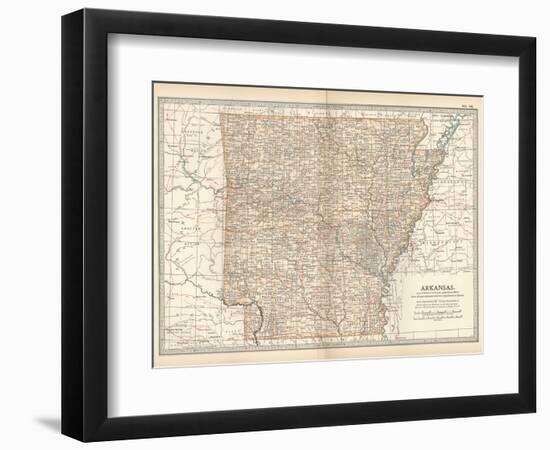 Plate 86. Map of Arkansas. United States-Encyclopaedia Britannica-Framed Art Print