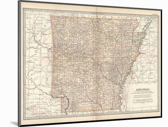 Plate 86. Map of Arkansas. United States-Encyclopaedia Britannica-Mounted Art Print