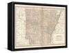 Plate 86. Map of Arkansas. United States-Encyclopaedia Britannica-Framed Stretched Canvas