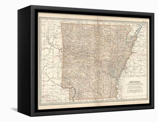 Plate 86. Map of Arkansas. United States-Encyclopaedia Britannica-Framed Stretched Canvas