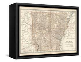 Plate 86. Map of Arkansas. United States-Encyclopaedia Britannica-Framed Stretched Canvas