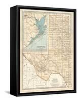 Plate 89. Map of Texas-Encyclopaedia Britannica-Framed Stretched Canvas