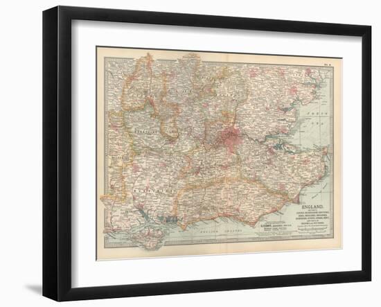 Plate 9. Map of England. Section IV-Encyclopaedia Britannica-Framed Art Print